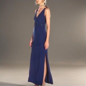 laundry BY SHELLI SEGAL Women's Embellished Waist Gown, Midnight, 2